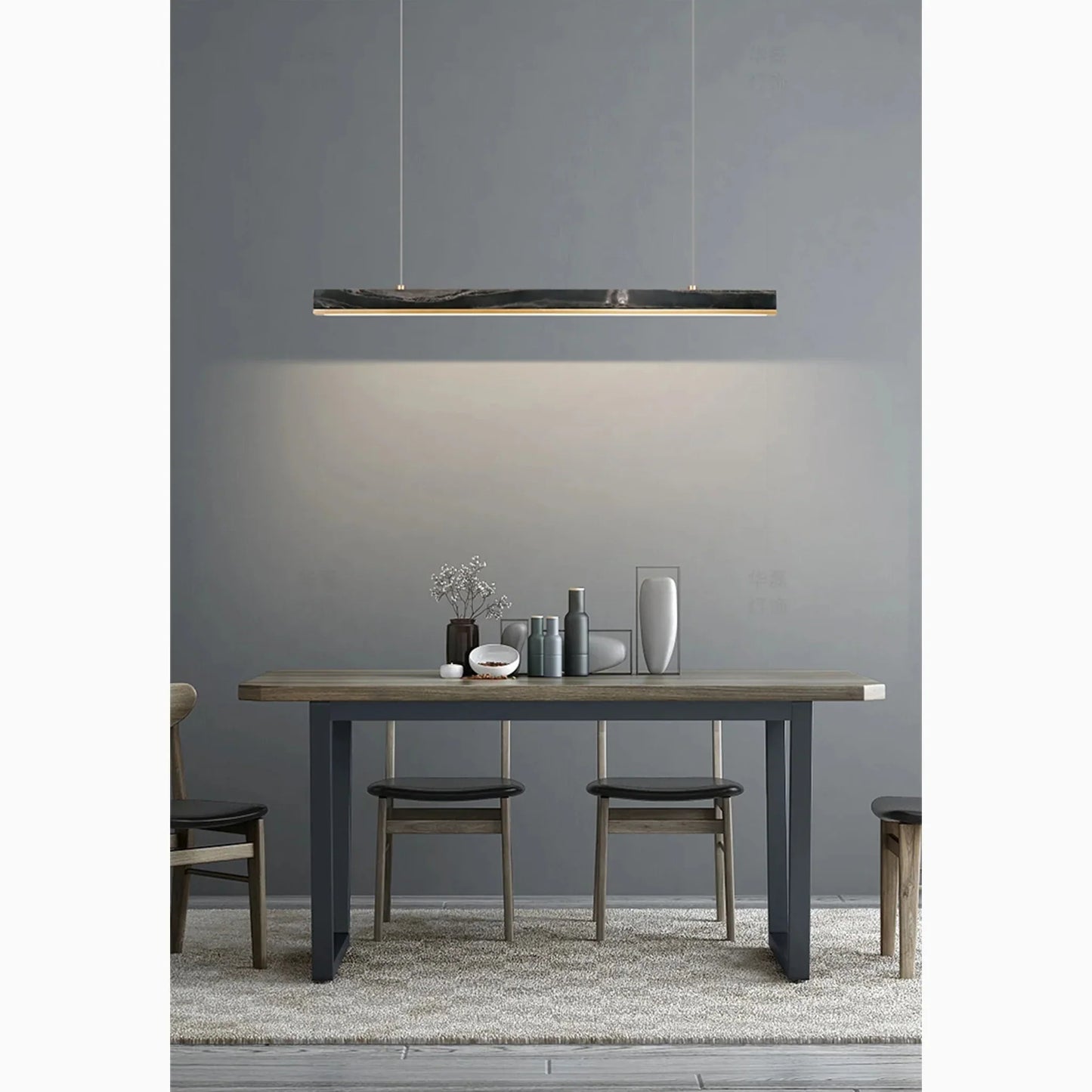 LumiStone - Sleek Modern Pendant Light with Marble Accents
