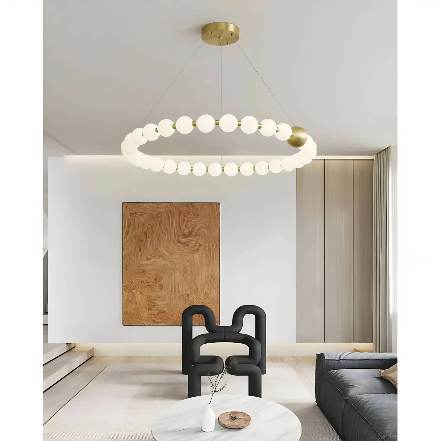 EleganceOrb - Stylish Pearl-shaped Chandelier