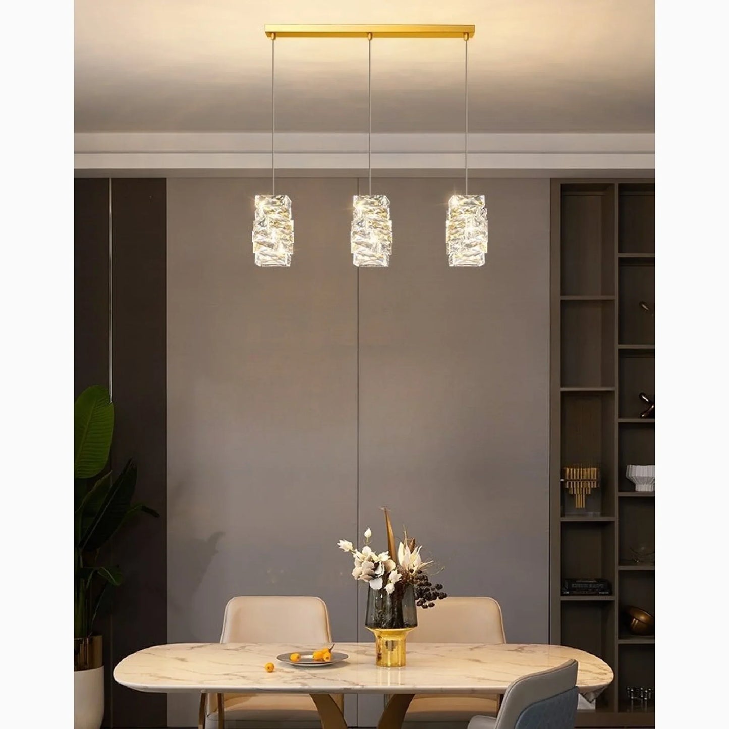 LumiCopper - Art Deco Crystal LED Pendant Light
