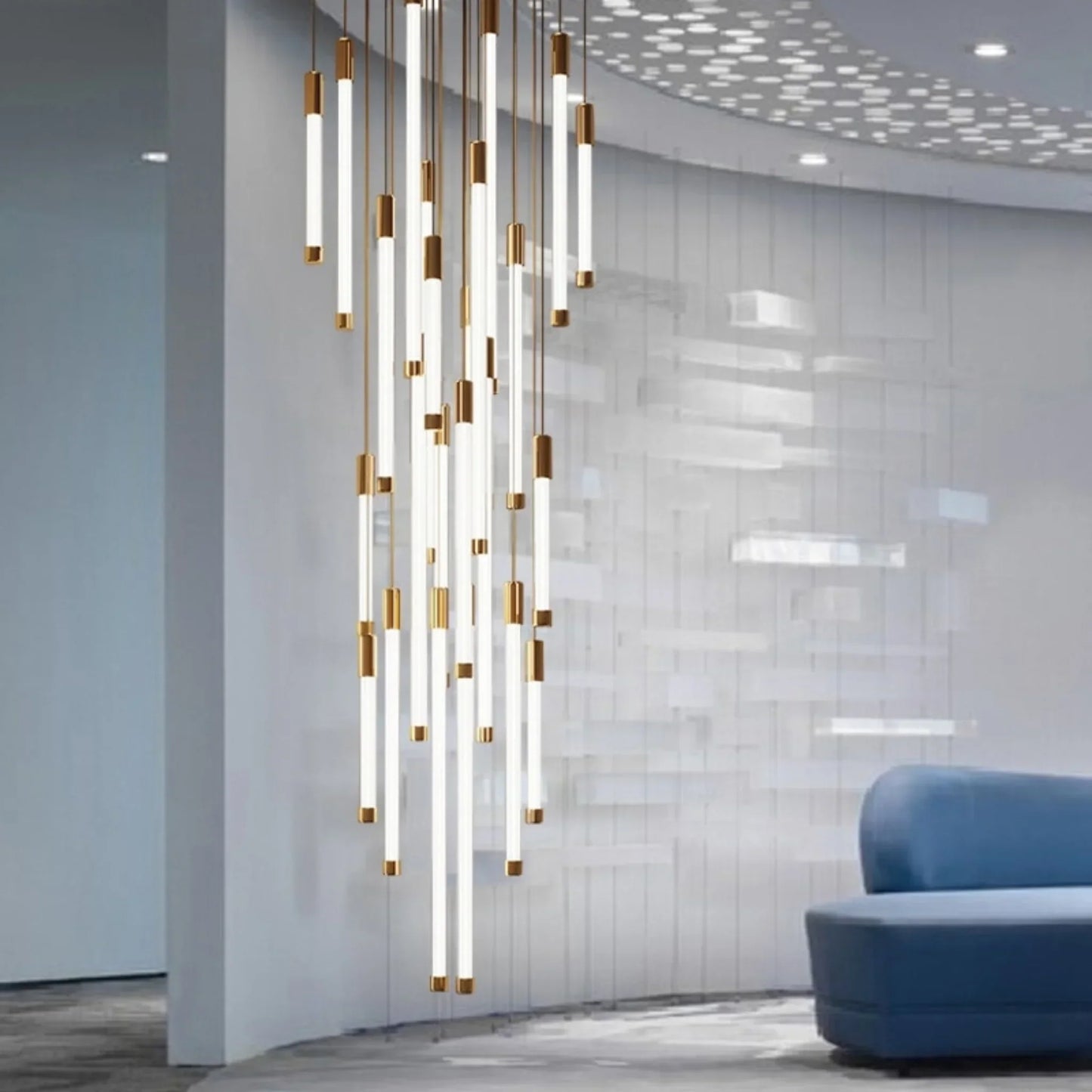 LuxeStairs - LED Gold Chandelier