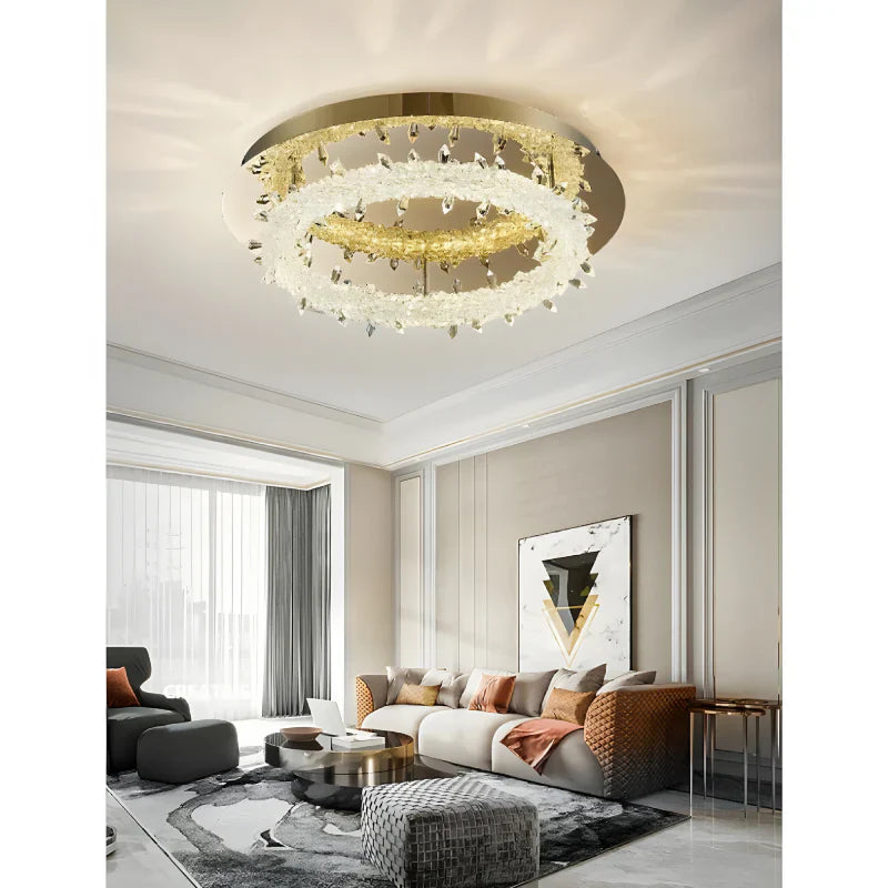 LuxeGlimmer - Modern Crystal Ceiling Light
