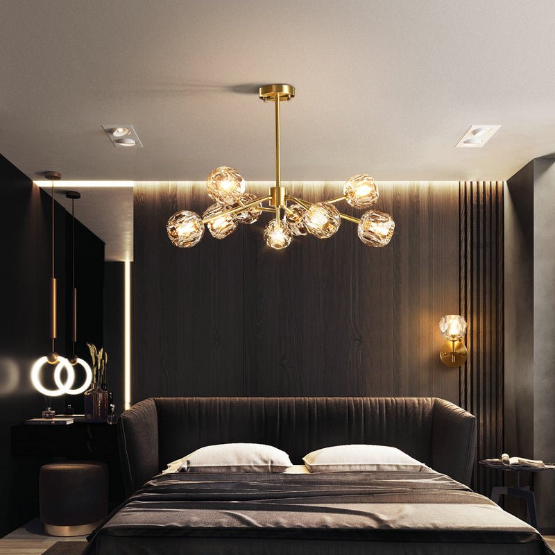 CrystalBrilliance - Stylish Copper Chandelier with LED Lighting