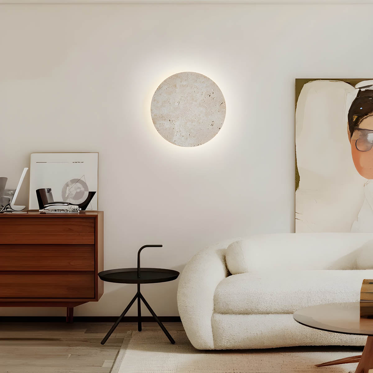 StoneGlo | Rund stenmur lampe