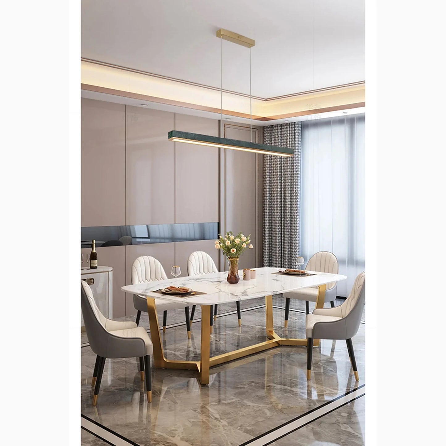 LumiStone - Sleek Modern Pendant Light with Marble Accents