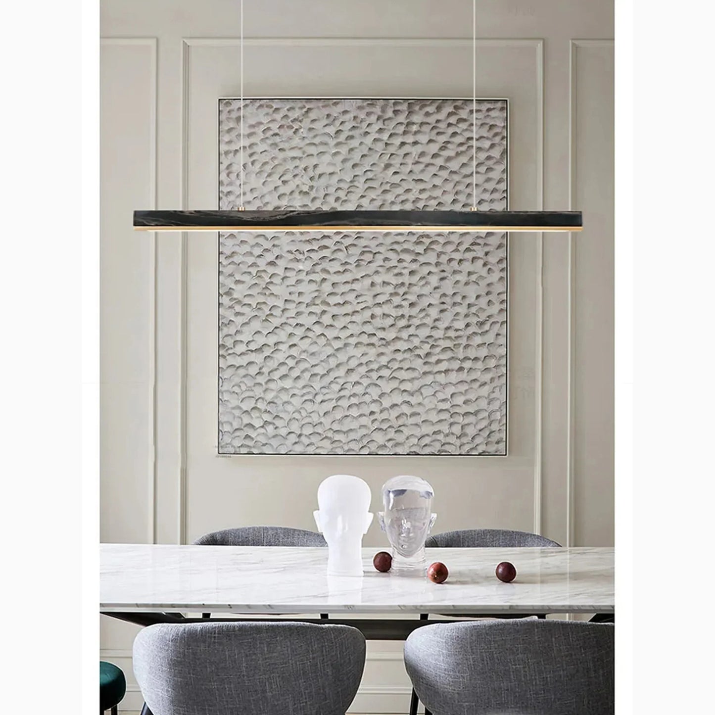 LumiStone - Sleek Modern Pendant Light with Marble Accents