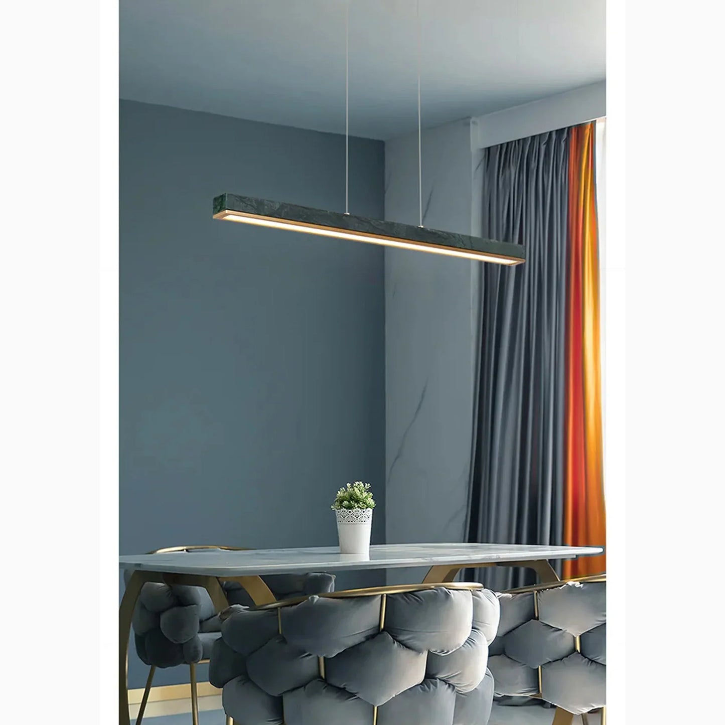 LumiStone - Sleek Modern Pendant Light with Marble Accents