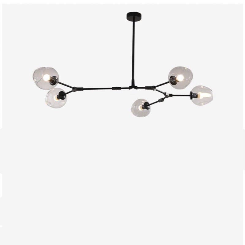 SchneeValentina | Runde LED-Pendelleuchte aus Metall und Glas
