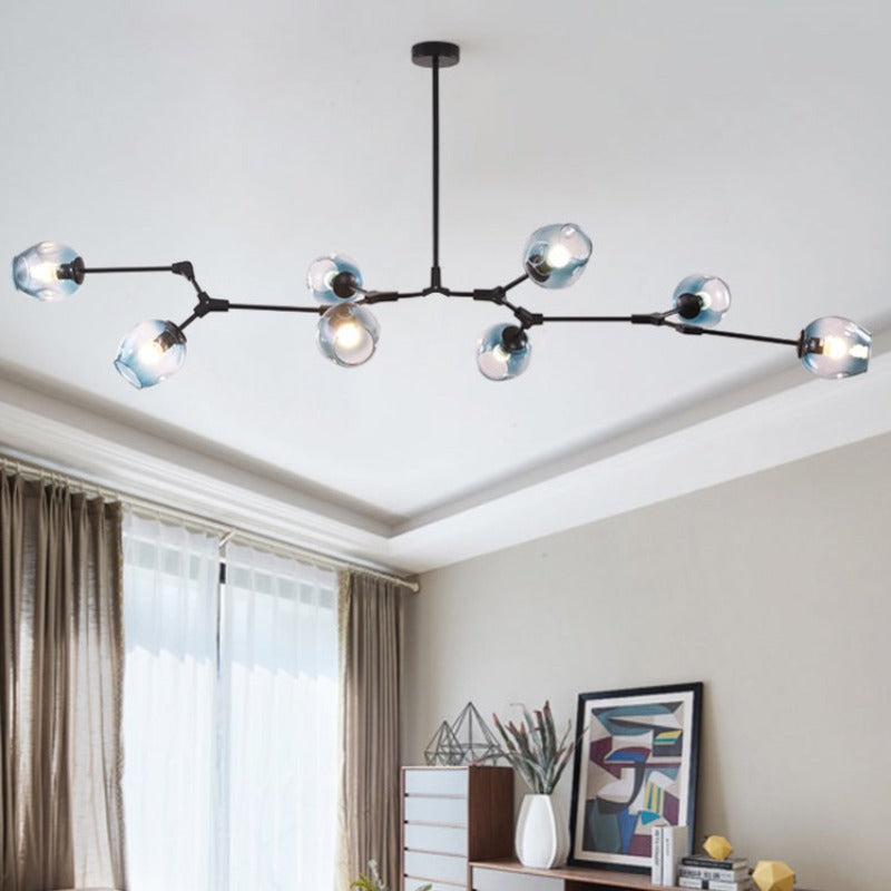 SchneeValentina | Runde LED-Pendelleuchte aus Metall und Glas