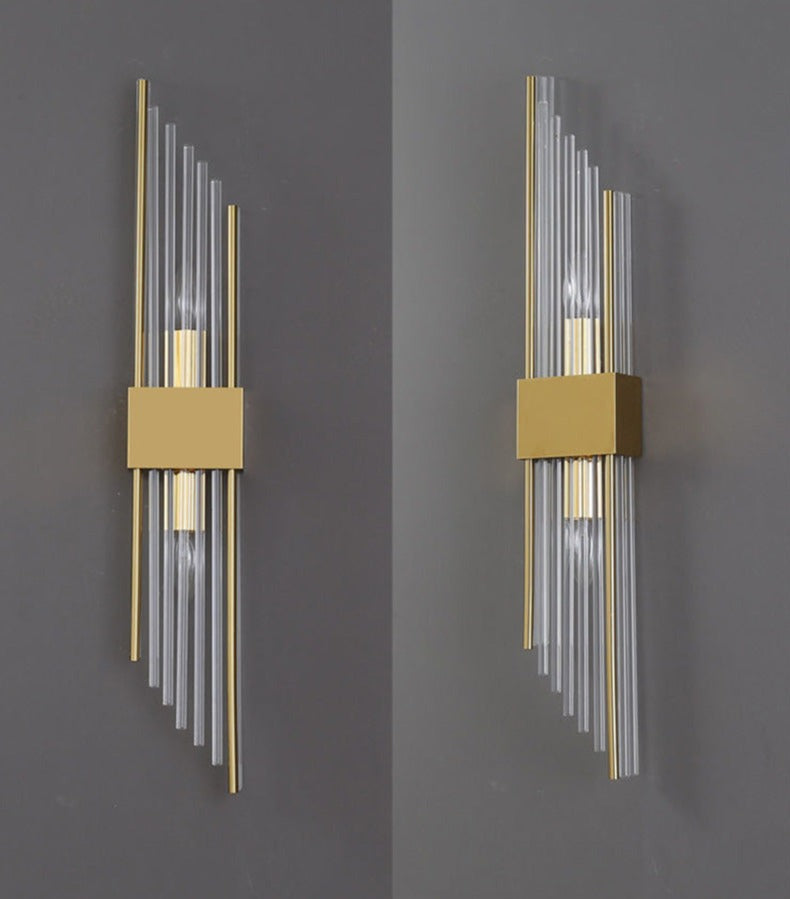 RadiantLux - Guld Krystal Væglampe med Bæredygtigt Design