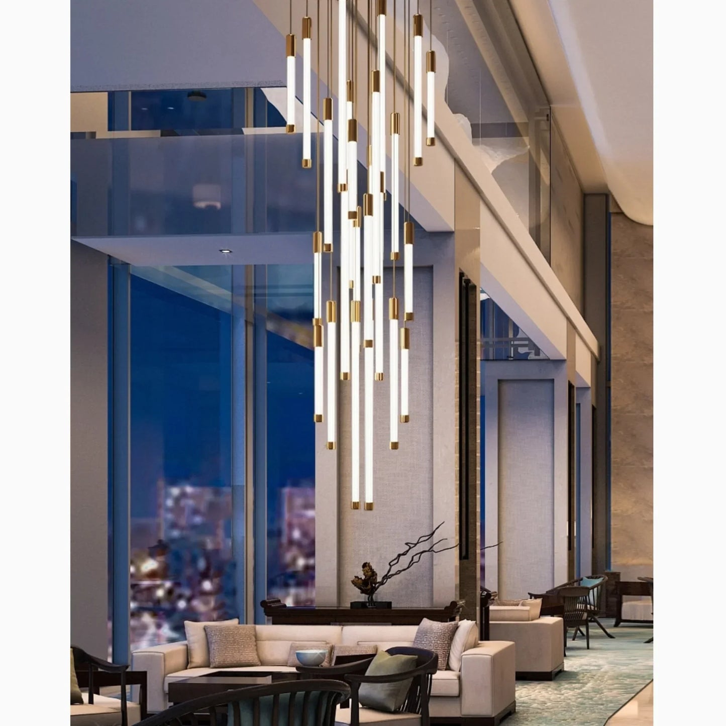 LuxeStairs - LED Gold Chandelier