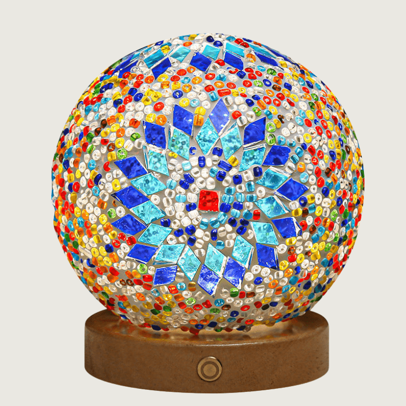 MosaicGlow - Boho Glas Bordlampe Farverig