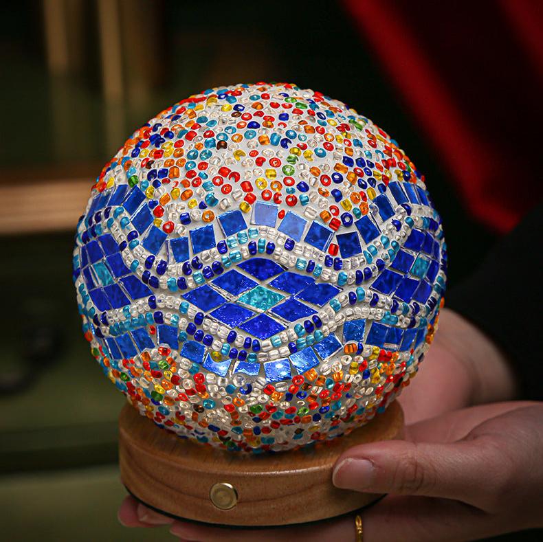 MosaicGlow - Boho Glas Bordlampe Farverig