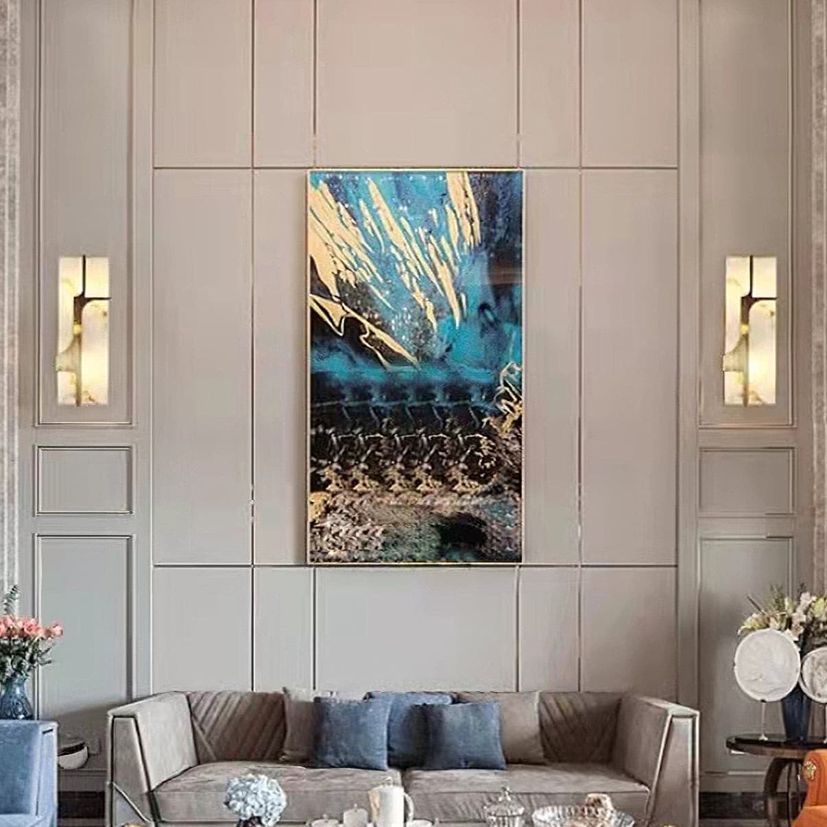 OpalGlow - Marmor Art Deco Wandleuchte