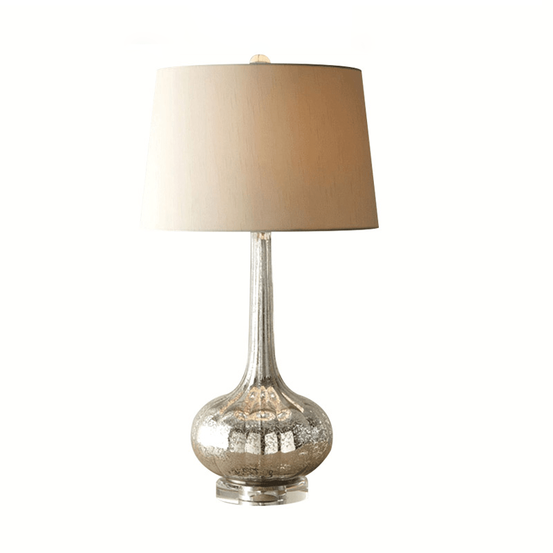 SereneGlow – Ceramic Table Lamp with White Fabric Shade