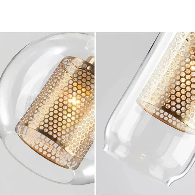 NylahGlow - Modern Loft Pendant Light in Iron and Glass