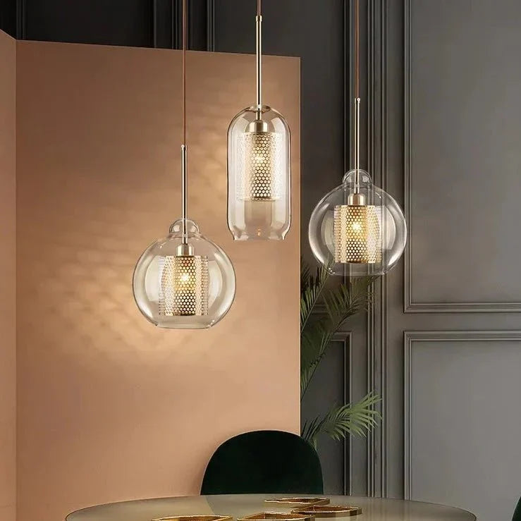 NylahGlow - Modern Loft Pendant Light in Iron and Glass