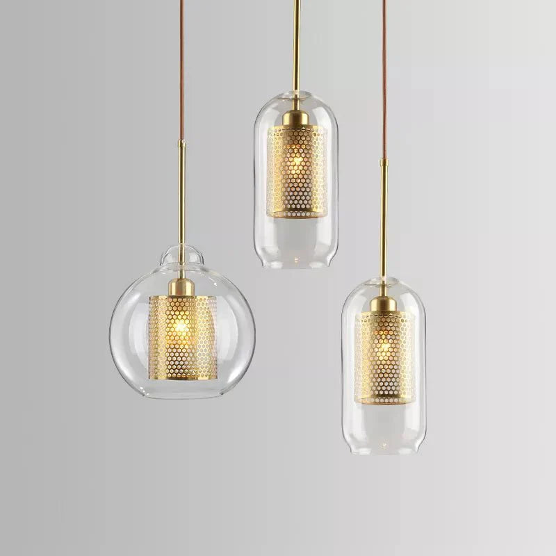 NylahGlow - Modern Loft Pendant Light in Iron and Glass