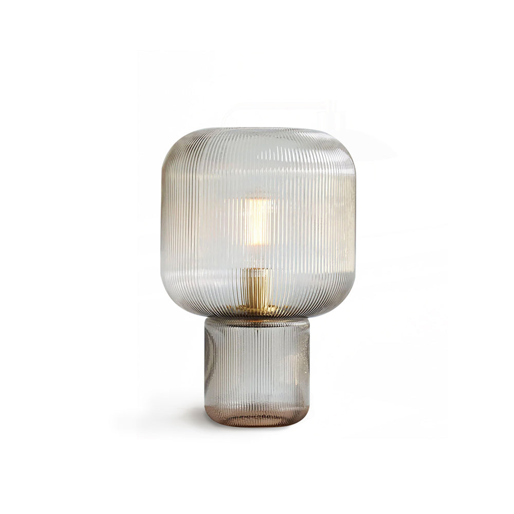 GlowSphere - Oval bordlampe af glas og metal