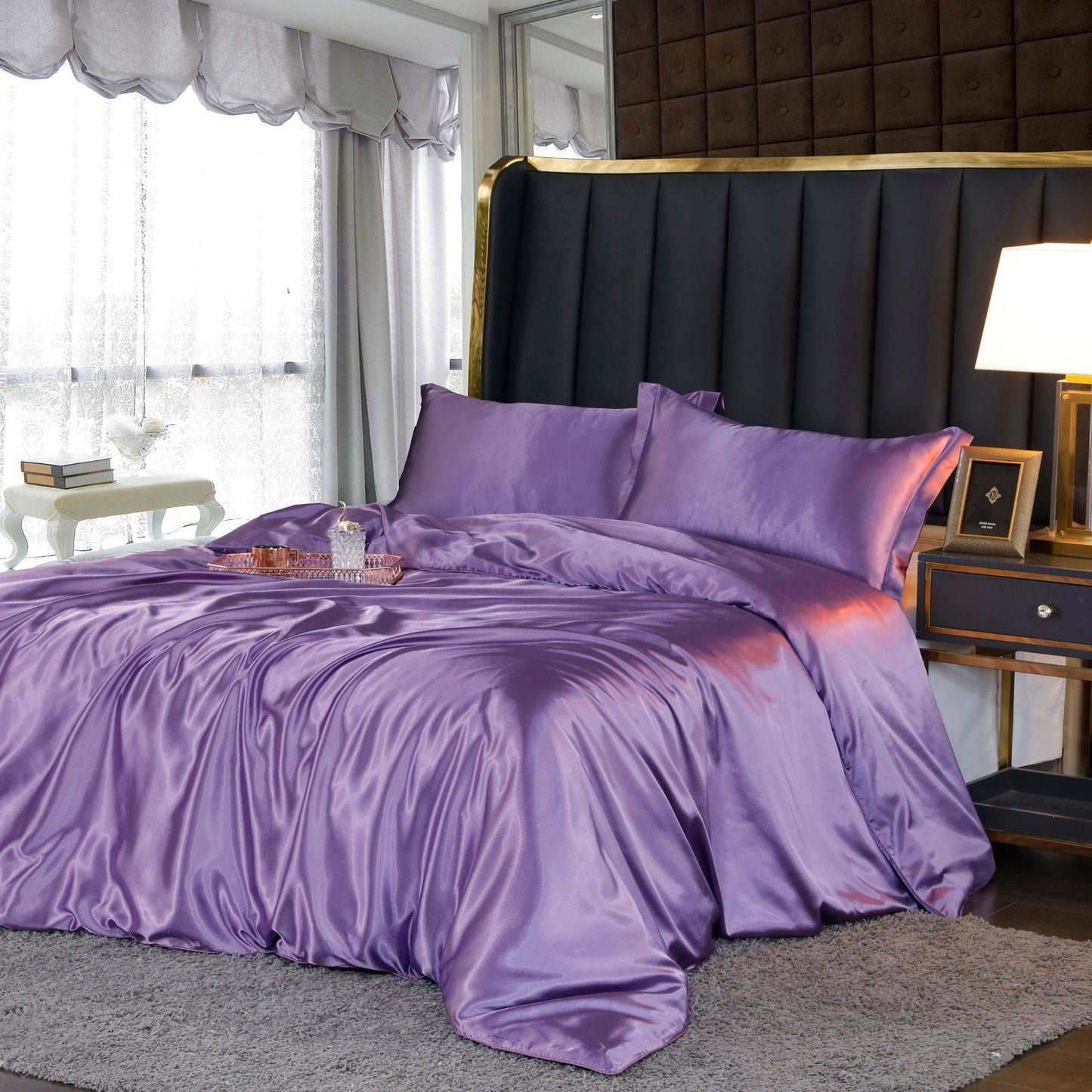 PureSilk - 4-teiliges Luxus-Bettwäsche-Set aus Seide