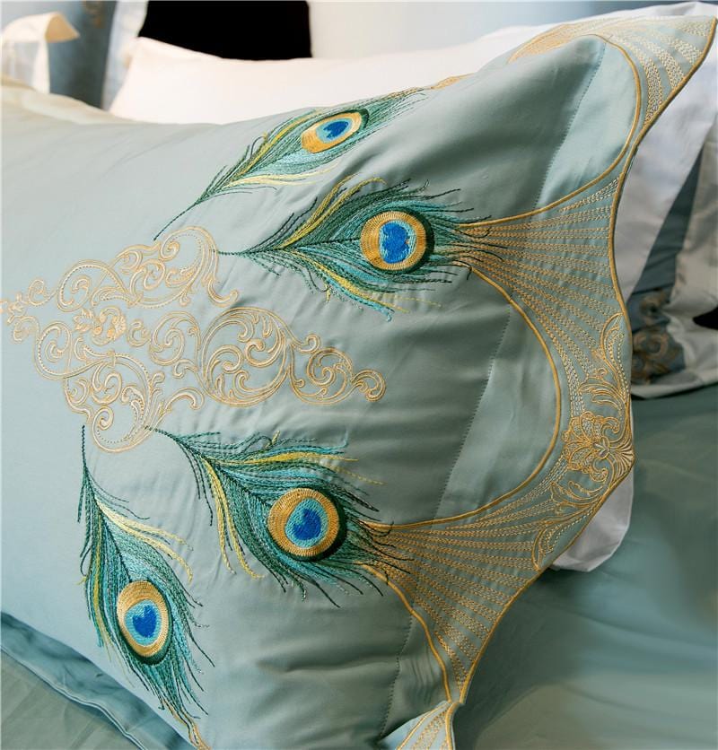 RueElegance - Pfauenblaues ägyptisches Baumwoll-Set