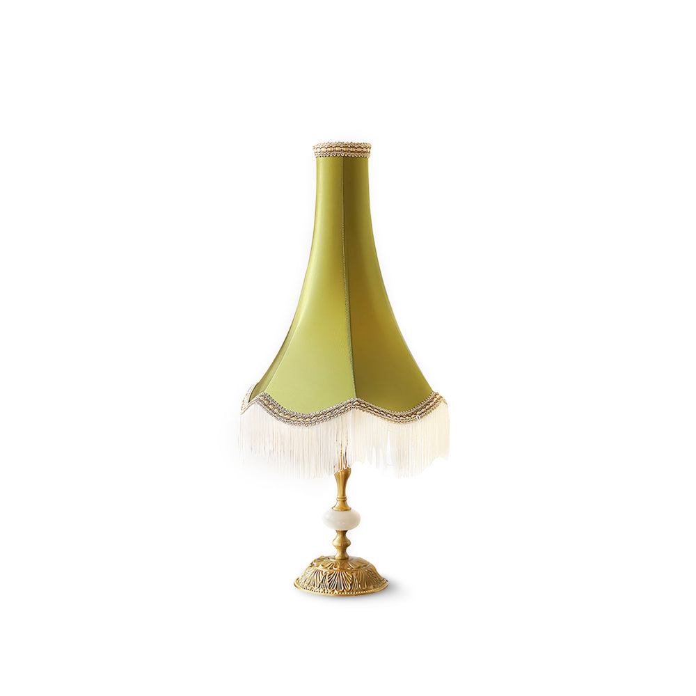 ElegantGlow – Bordlampe med marmorfod og kvastdetalje