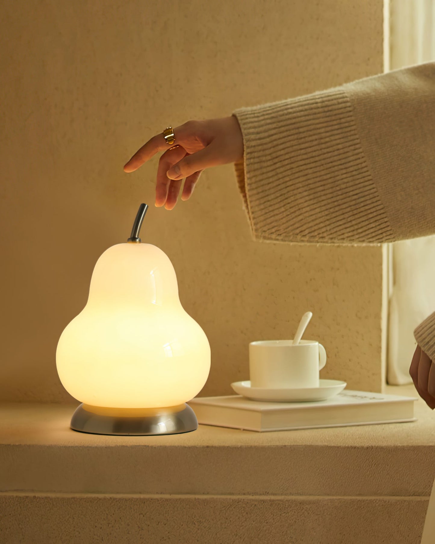 PearLight - Glasbordlampe med batteri