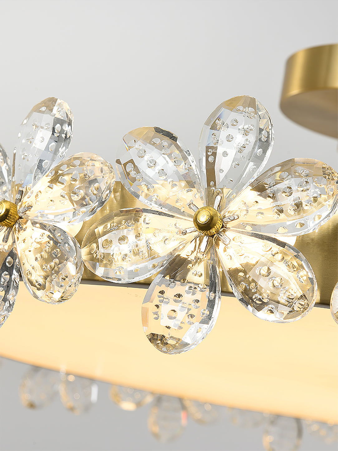 LuxePetal - Ceiling Light with Crystal Petals and Subtle Lighting