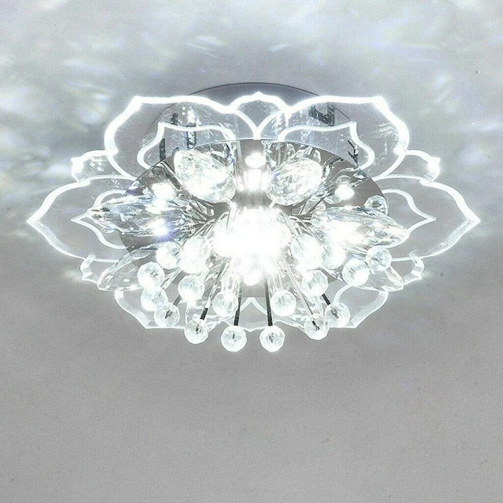 FloralGlow - LED-Kristall-Deckenleuchte für Eleganz