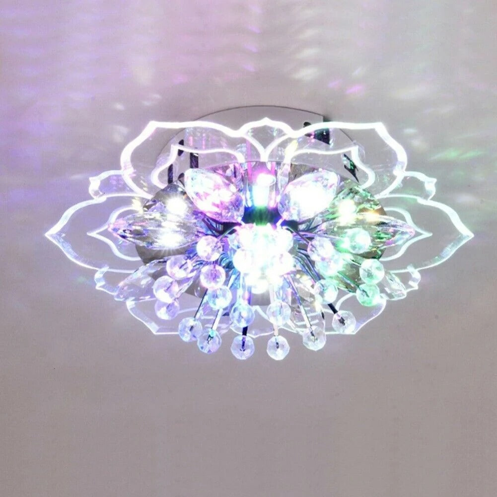 FloralGlow - LED-Kristall-Deckenleuchte für Eleganz