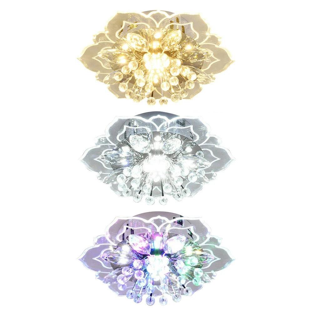 FloralGlow - LED-Kristall-Deckenleuchte für Eleganz
