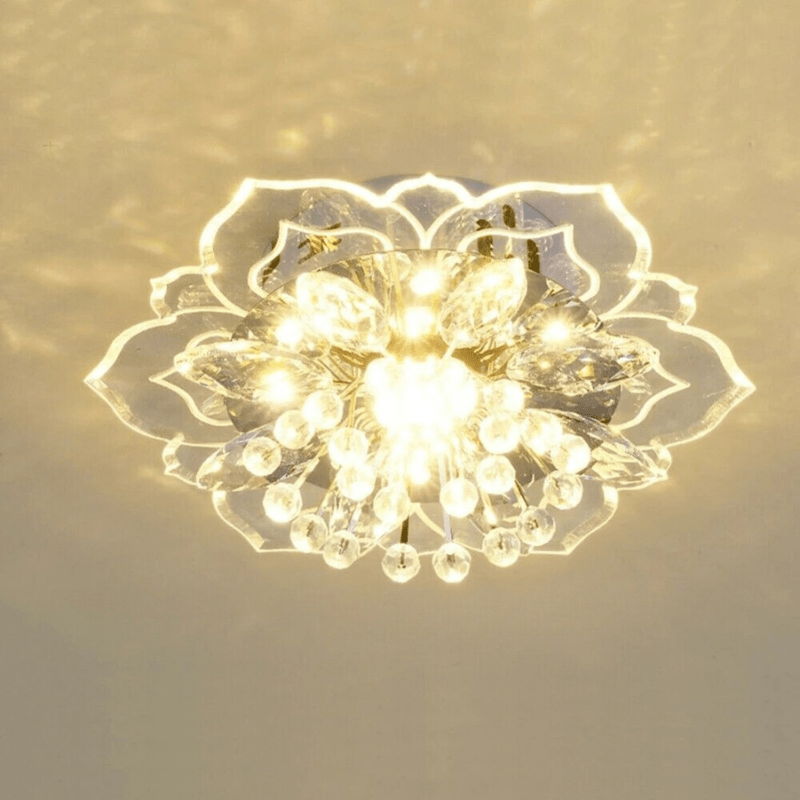 FloralGlow - LED-Kristall-Deckenleuchte für Eleganz
