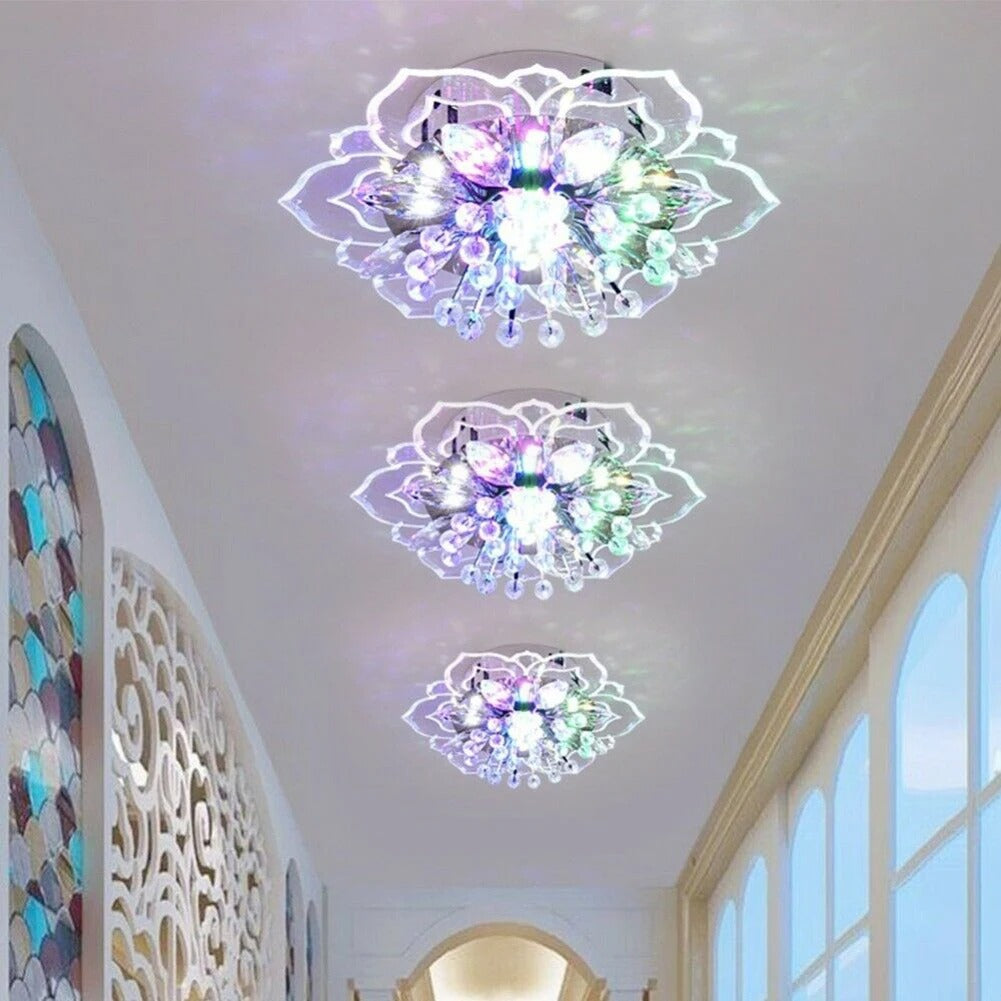 FloralGlow - LED-Kristall-Deckenleuchte für Eleganz