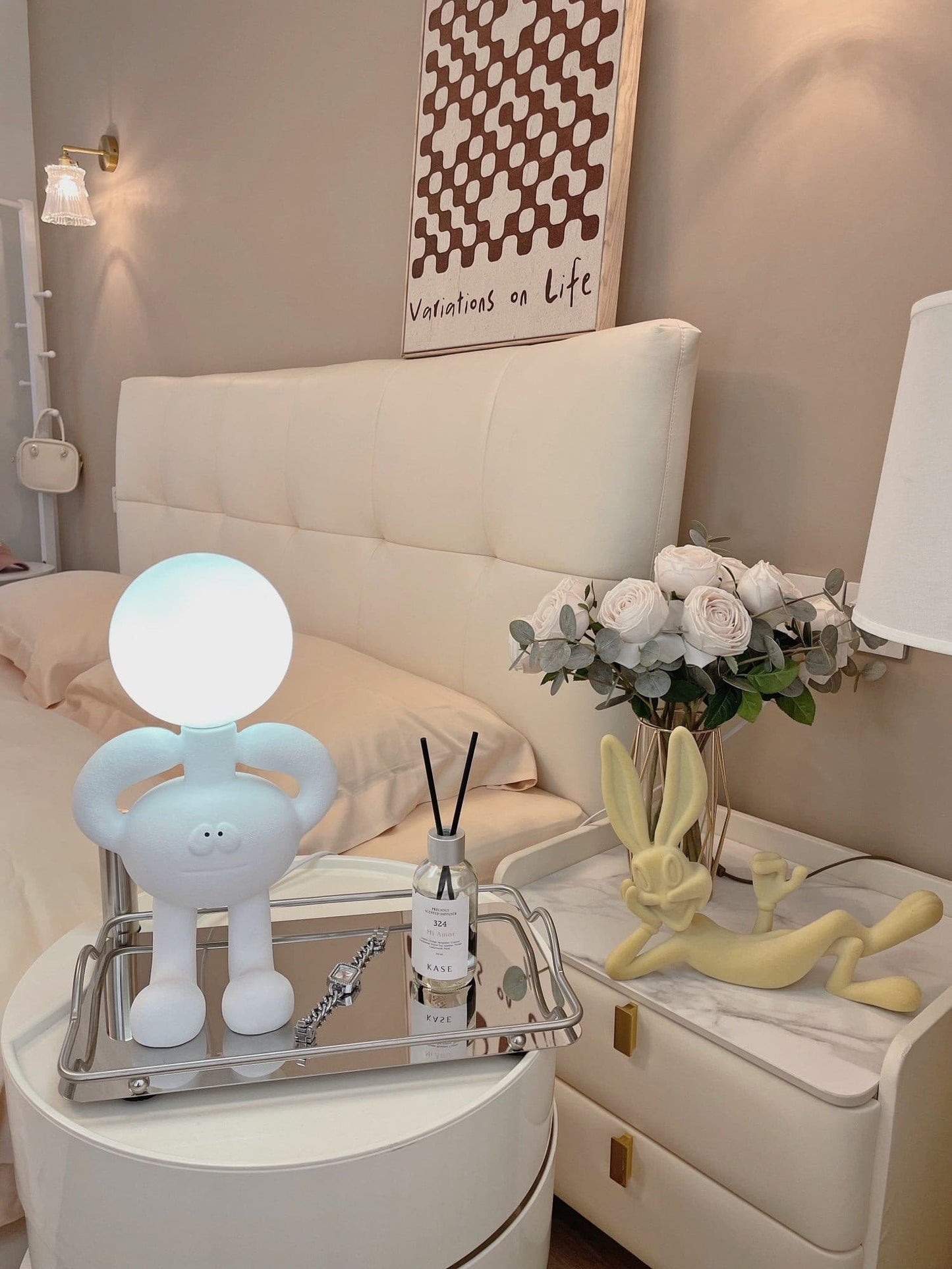 BotLuxe - Lampe de table avec design créatif de robot et lumière agréable