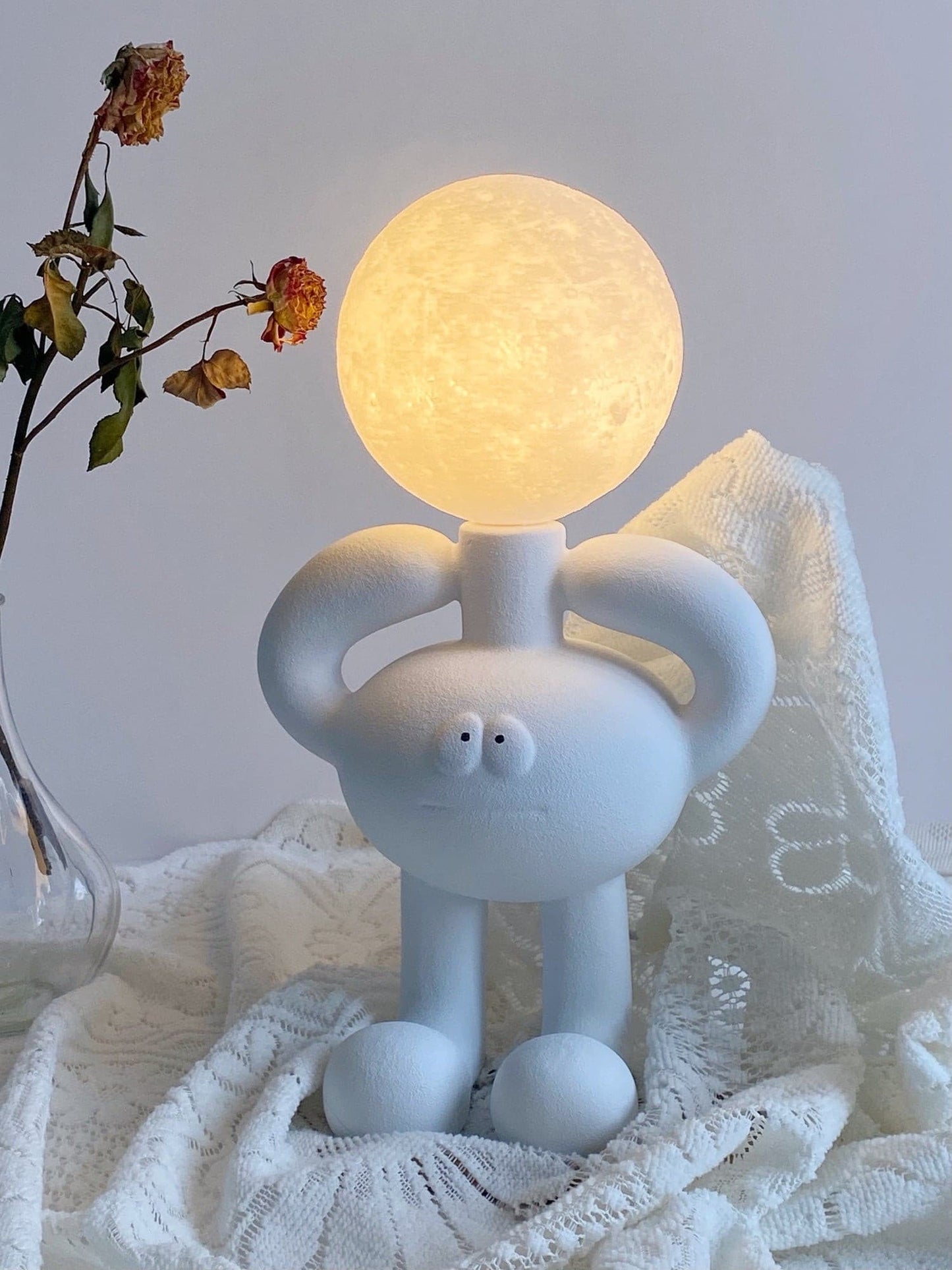 BotLuxe - Lampe de table avec design créatif de robot et lumière agréable