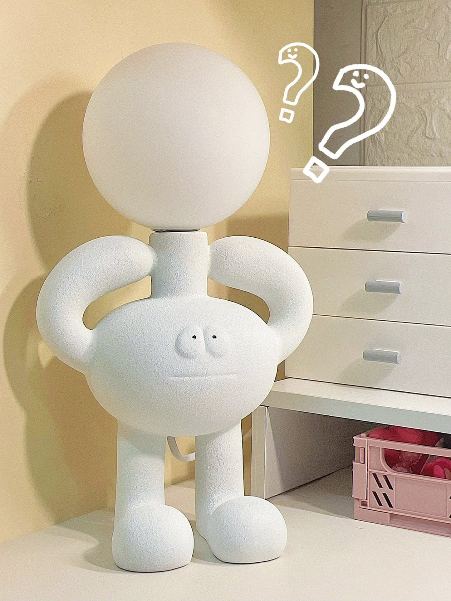 BotLuxe - Lampe de table avec design créatif de robot et lumière agréable