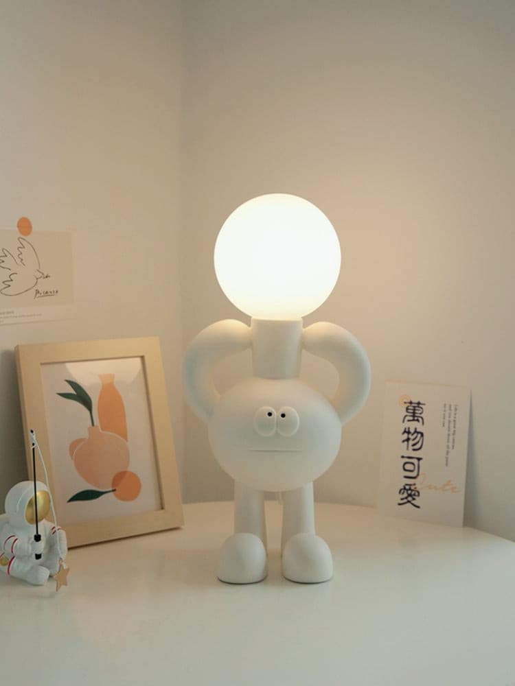 BotLuxe - Lampe de table avec design créatif de robot et lumière agréable