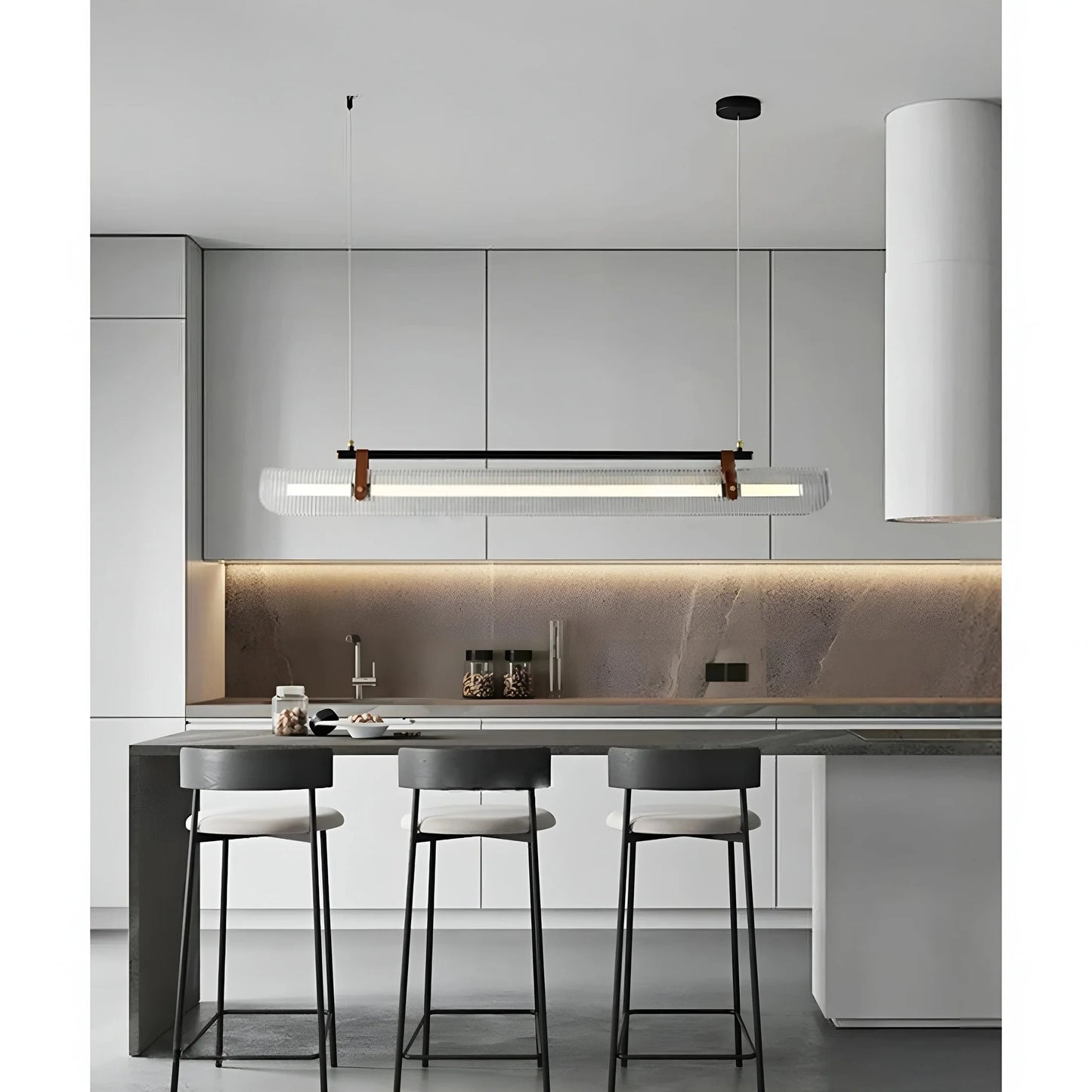LineaLuxe - Stylish Metal & Leather Pendant Light