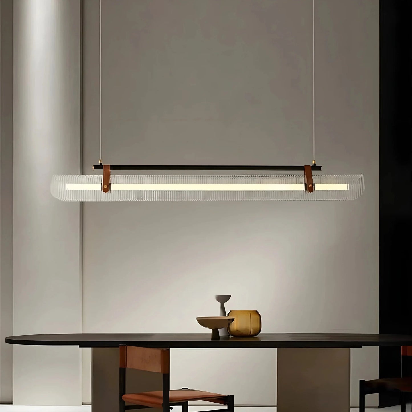 LineaLuxe - Stylish Metal & Leather Pendant Light