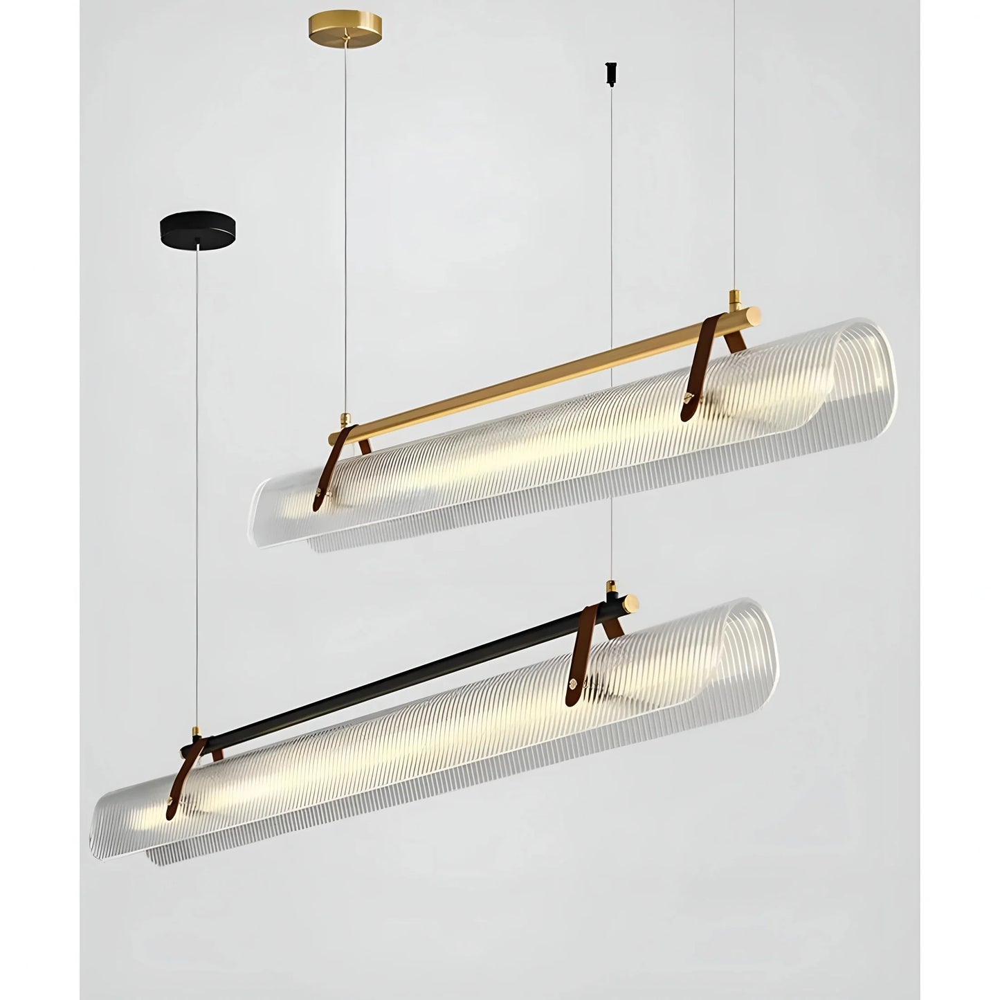 LineaLuxe - Stylish Metal & Leather Pendant Light