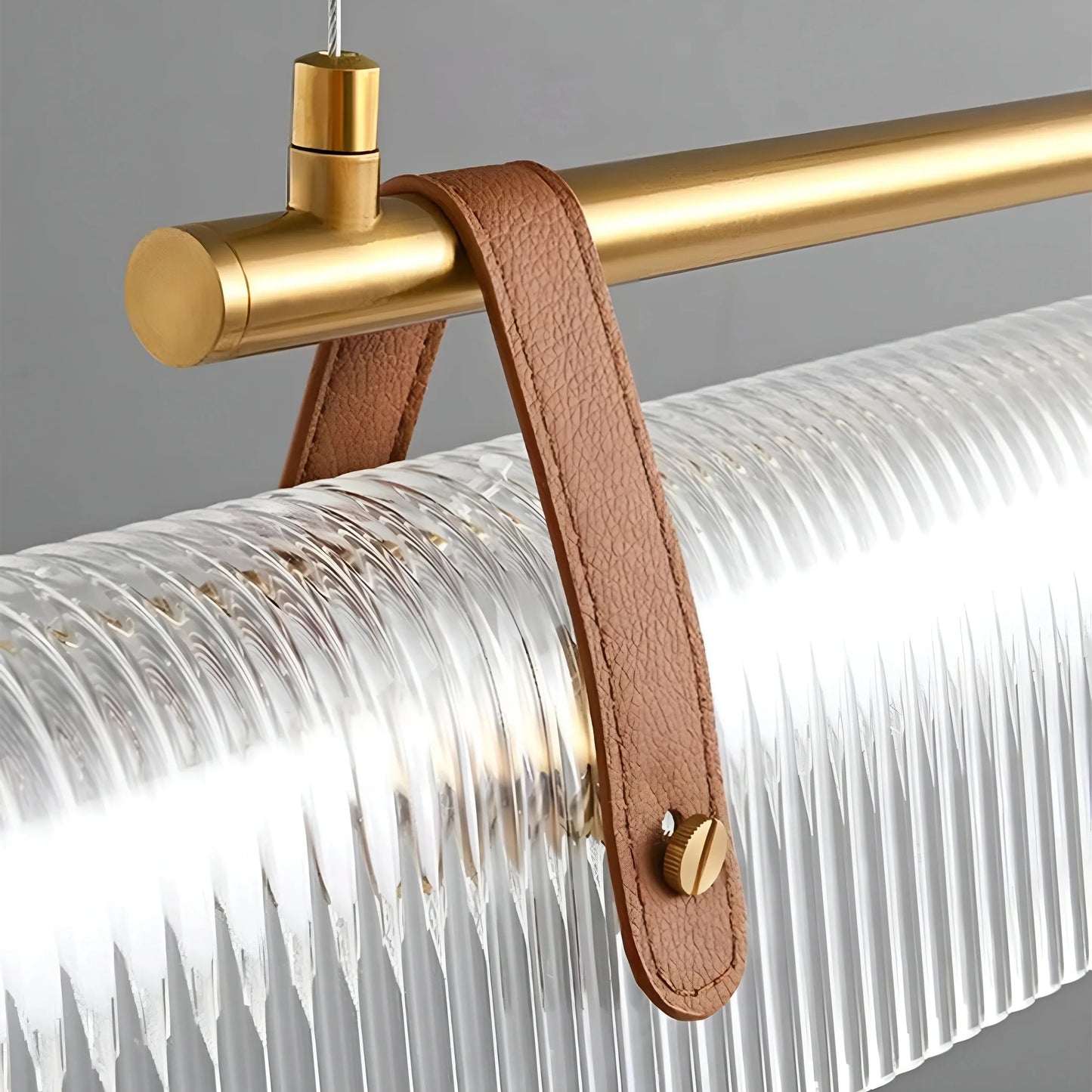 LineaLuxe - Stylish Metal & Leather Pendant Light