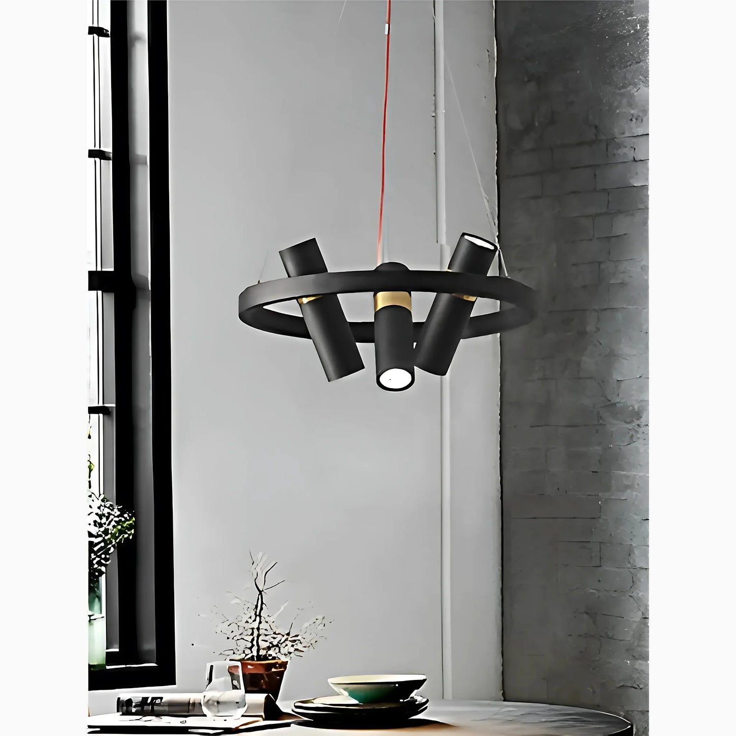 NoirGlow - Minimalist Black LED Pendant Light