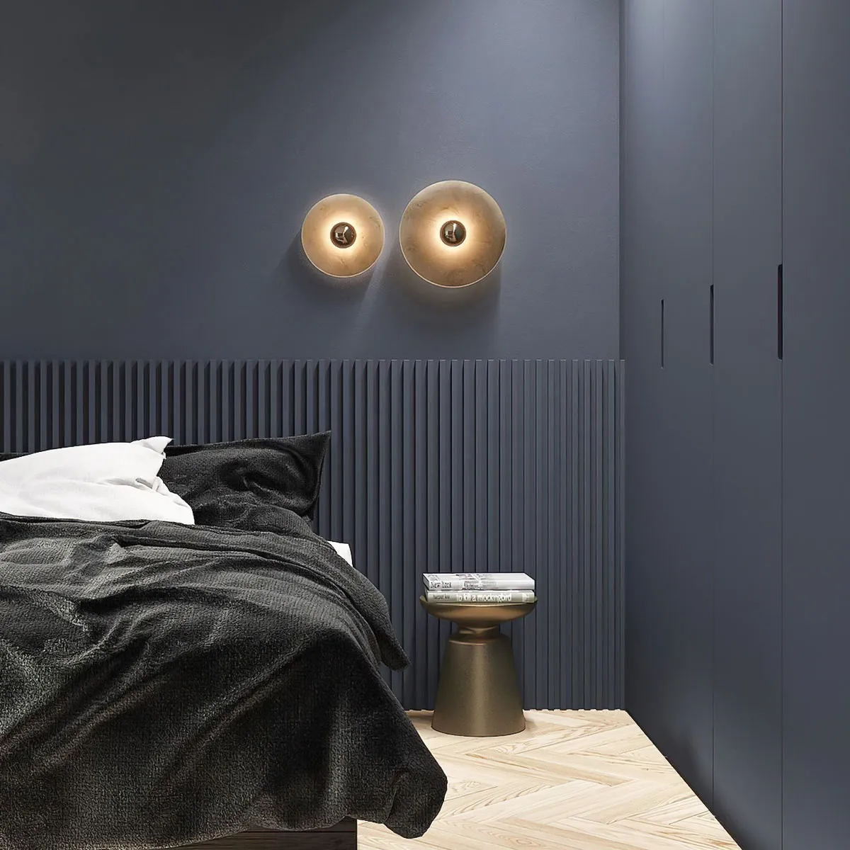 GlowMarble - Lampe murale ronde en marbre atmosphérique pour des accents élégants