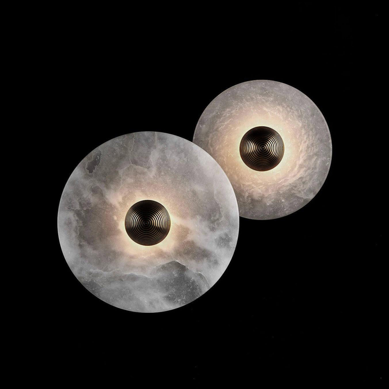 GlowMarble - Lampe murale ronde en marbre atmosphérique pour des accents élégants