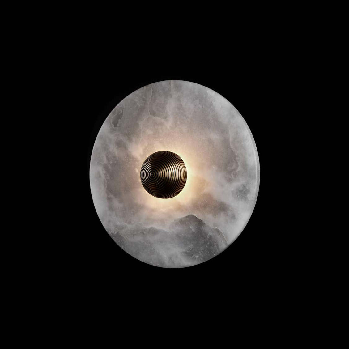 GlowMarble - Lampe murale ronde en marbre atmosphérique pour des accents élégants