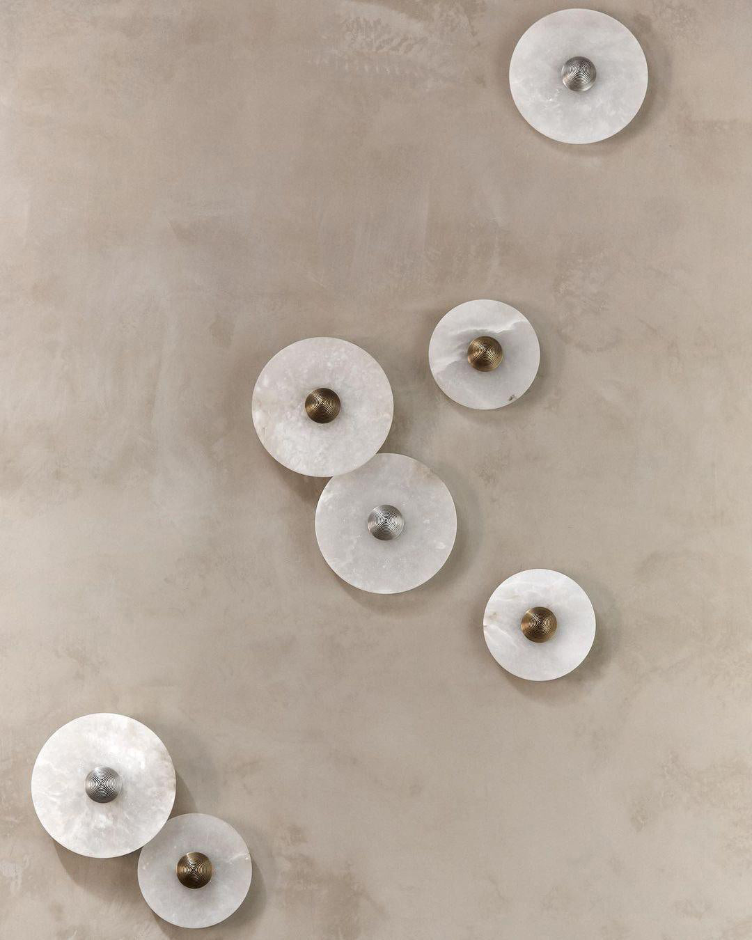 GlowMarble - Lampe murale ronde en marbre atmosphérique pour des accents élégants