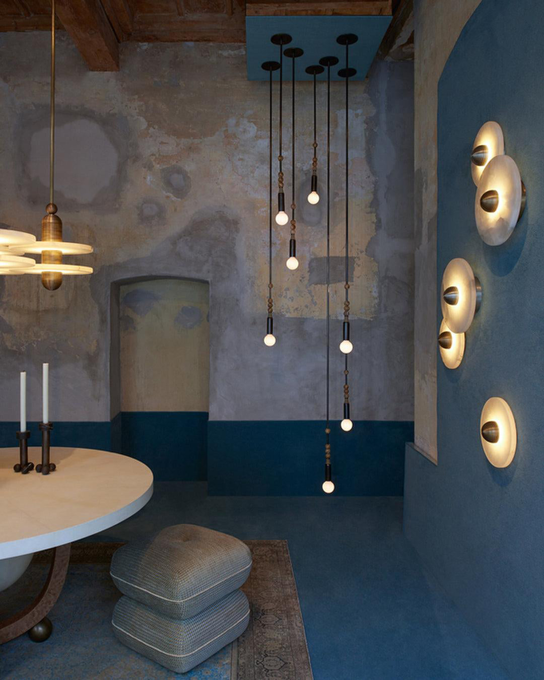 GlowMarble - Lampe murale ronde en marbre atmosphérique pour des accents élégants