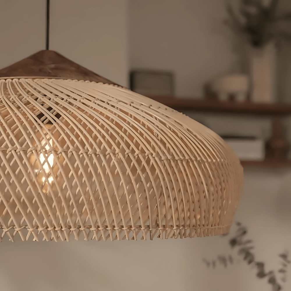 TranquilAura - Rattan Boho hængelampe håndlavet