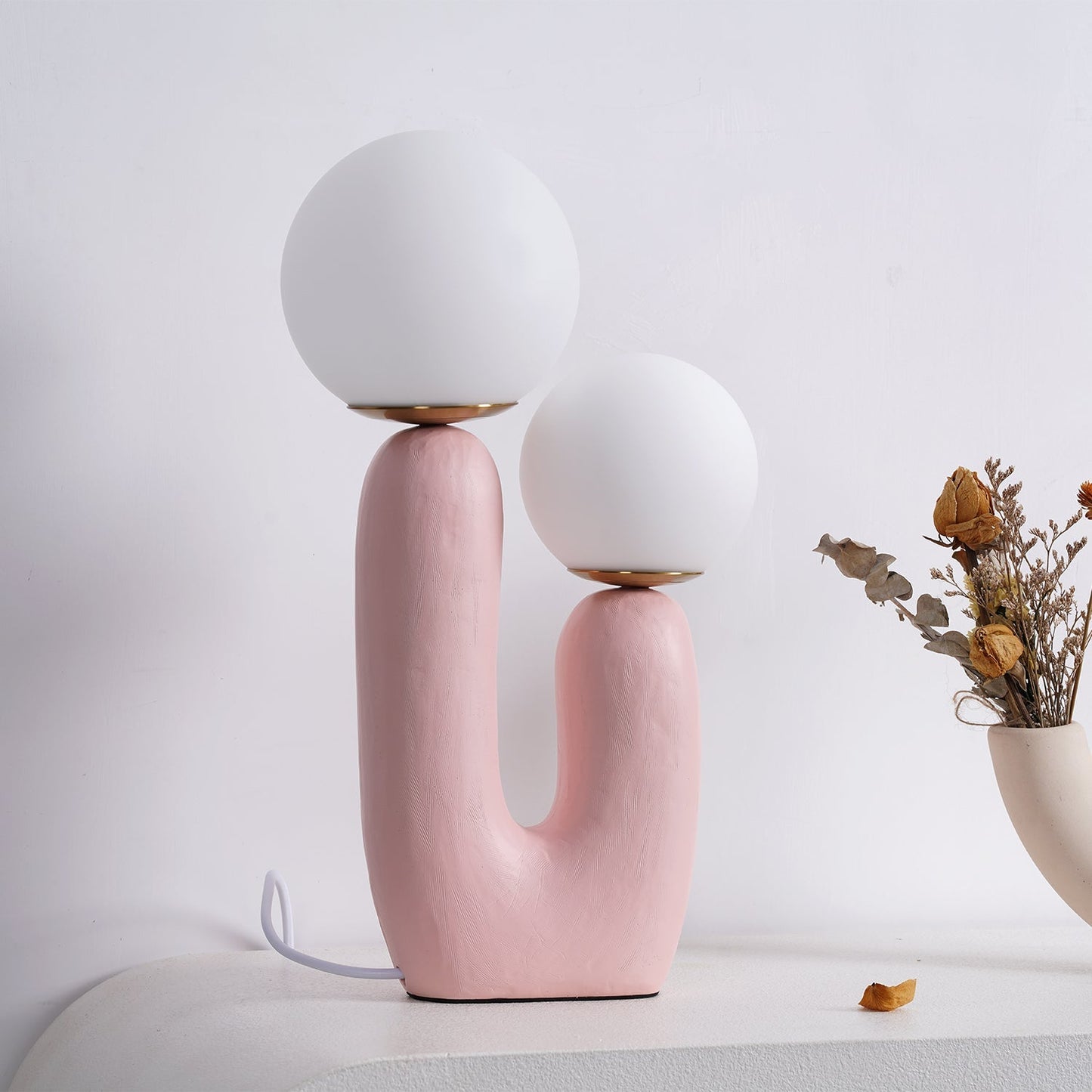 EcoLuxe - Moderne glas- og harpiksbordlampe