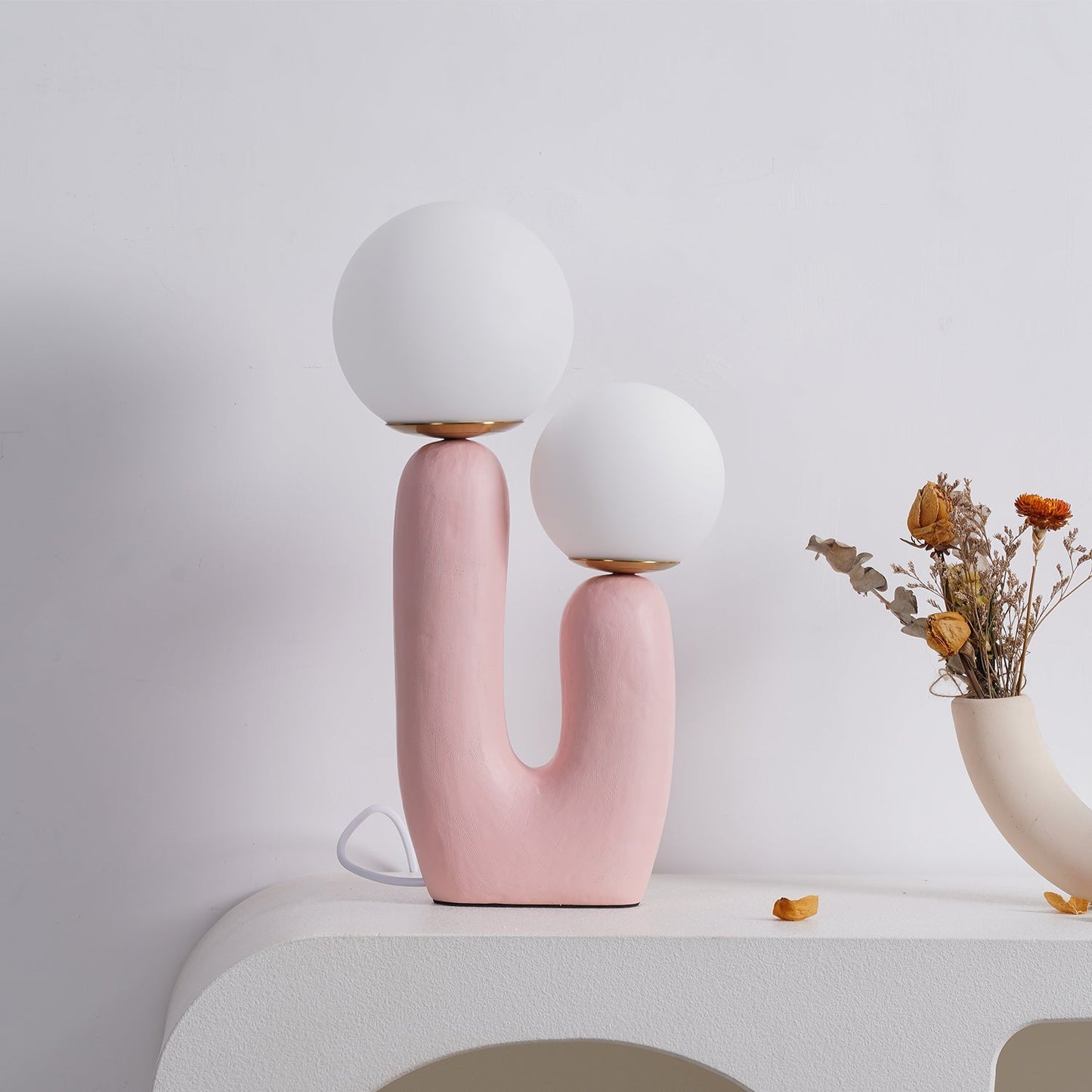 EcoLuxe - Moderne glas- og harpiksbordlampe