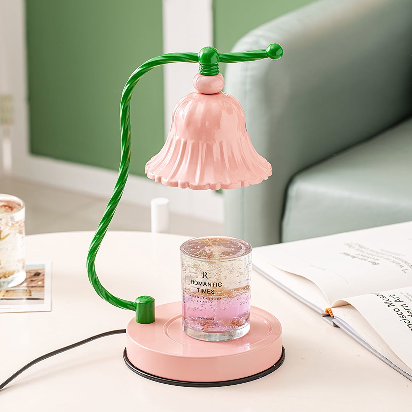 PetalLuxe – Elegant Table Lamp with Pink Flower Design